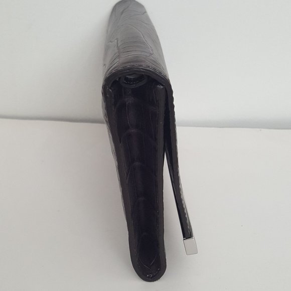 MICHAEL KORS JET SET CHARM LARGE WALLET ON A CHAIN BROWN  Leather Crocodile - Picture 4 of 16